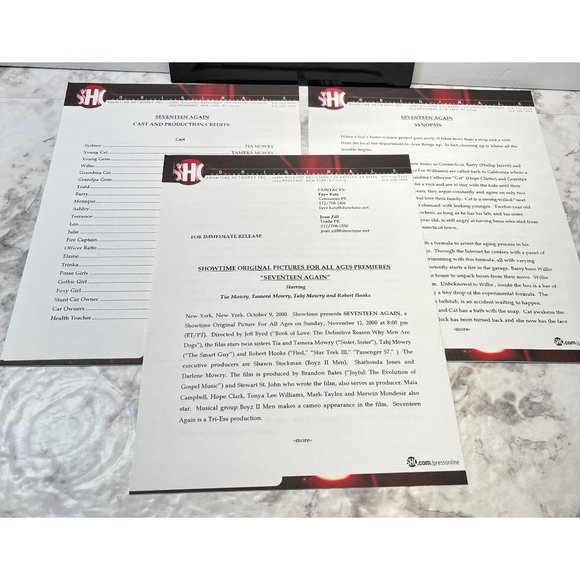 Showtime Movie Press Kit Seventeen Again Tia Mowry Tamera Mowry Robert Hooks - Picture 6 of 8